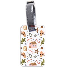 Colorful Seamless Pattern With Traditional Winter Elements Christmas Hygge Style Luggage Tag (two Sides)