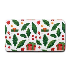 Christmas Seamless Pattern With Holly Red Gift Box Medium Bar Mats by Vaneshart