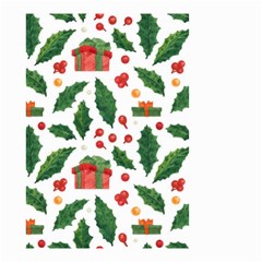 Christmas Seamless Pattern With Holly Red Gift Box Small Garden Flag (two Sides) by Vaneshart