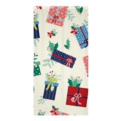 Christmas Gifts Pattern With Flowers Leaves Shower Curtain 36  X 72  (stall) 