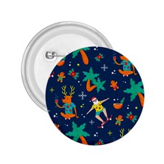 Colorful Funny Christmas Pattern 2 25  Buttons