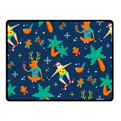 Colorful Funny Christmas Pattern Double Sided Fleece Blanket (small)  by Vaneshart
