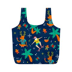 Colorful Funny Christmas Pattern Full Print Recycle Bag (m)