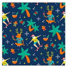 Colorful Funny Christmas Pattern Large Satin Scarf (square)