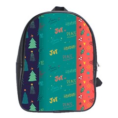 Hand Drawn Christmas Pattern Collection School Bag (xl)