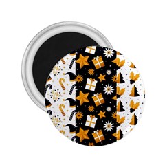Black Golden Christmas Pattern Collection 2 25  Magnets by Vaneshart