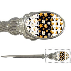 Black Golden Christmas Pattern Collection Letter Opener by Vaneshart