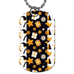 Black Golden Christmas Pattern Collection Dog Tag (one Side) by Vaneshart