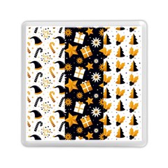 Black Golden Christmas Pattern Collection Memory Card Reader (square)