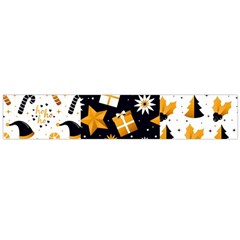 Black Golden Christmas Pattern Collection Large Flano Scarf 