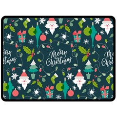 Funny Christmas Pattern Background Double Sided Fleece Blanket (large) 