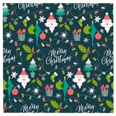 Funny Christmas Pattern Background Wooden Puzzle Square by Vaneshart