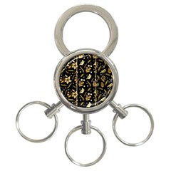 Golden Christmas Pattern Collection 3-ring Key Chain by Vaneshart