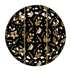 Golden Christmas Pattern Collection Ornament (round Filigree)