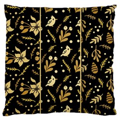 Golden Christmas Pattern Collection Large Cushion Case (two Sides)
