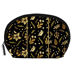 Golden Christmas Pattern Collection Accessory Pouch (large)