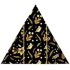 Golden Christmas Pattern Collection Wooden Puzzle Triangle by Vaneshart