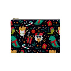 Colorful Funny Christmas Pattern Cosmetic Bag (medium)