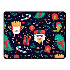 Colorful Funny Christmas Pattern Fleece Blanket (small)