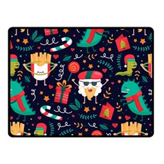 Colorful Funny Christmas Pattern Double Sided Fleece Blanket (small)  by Vaneshart