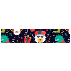 Colorful Funny Christmas Pattern Small Flano Scarf