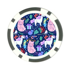 Colorful Funny Christmas Pattern Pig Animal Poker Chip Card Guard (10 Pack) by Vaneshart