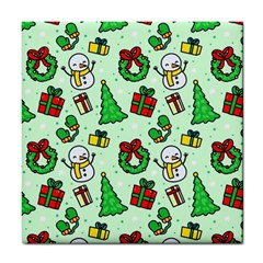 Colorful Funny Christmas Pattern Cartoon Tile Coaster by Vaneshart