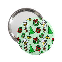 Colorful Funny Christmas Pattern Cartoon 2 25  Handbag Mirrors