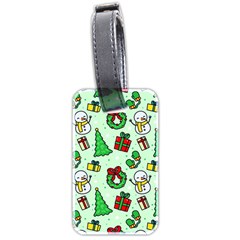Colorful Funny Christmas Pattern Cartoon Luggage Tag (two Sides) by Vaneshart