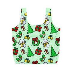 Colorful Funny Christmas Pattern Cartoon Full Print Recycle Bag (m)