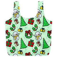 Colorful Funny Christmas Pattern Cartoon Full Print Recycle Bag (xl)