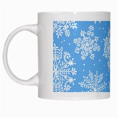 Hand Drawn Snowflakes Seamless Pattern White Mugs by Vaneshart