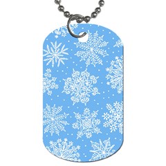 Hand Drawn Snowflakes Seamless Pattern Dog Tag (one Side) by Vaneshart