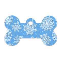 Hand Drawn Snowflakes Seamless Pattern Dog Tag Bone (two Sides) by Vaneshart