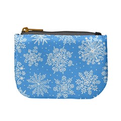 Hand Drawn Snowflakes Seamless Pattern Mini Coin Purse