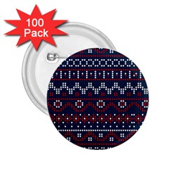 Christmas Concept With Knitted Pattern 2 25  Buttons (100 Pack) 