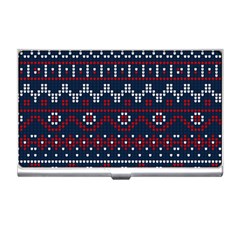 Christmas Concept With Knitted Pattern Business Card Holder by Vaneshart