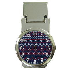 Christmas Concept With Knitted Pattern Money Clip Watches
