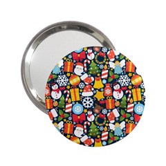 Colorful Pattern With Decorative Christmas Elements 2 25  Handbag Mirrors