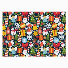 Colorful Pattern With Decorative Christmas Elements Large Glasses Cloth (2 Sides) by Vaneshart