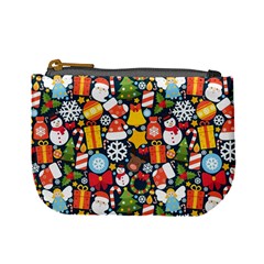 Colorful Pattern With Decorative Christmas Elements Mini Coin Purse