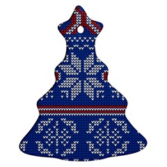 Beautiful Knitted Christmas Pattern Christmas Tree Ornament (two Sides)