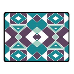 Teal And Plum Geometric Pattern Fleece Blanket (small) by mccallacoulture
