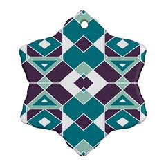 Teal And Plum Geometric Pattern Ornament (snowflake)