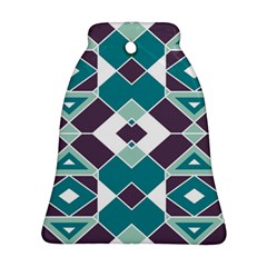 Teal And Plum Geometric Pattern Ornament (bell)