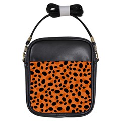 Orange Cheetah Animal Print Girls Sling Bag