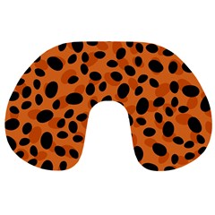 Orange Cheetah Animal Print Travel Neck Pillow by mccallacoulture