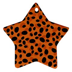 Orange Cheetah Animal Print Star Ornament (two Sides) by mccallacoulture