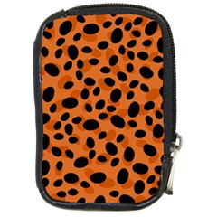 Orange Cheetah Animal Print Compact Camera Leather Case by mccallacoulture