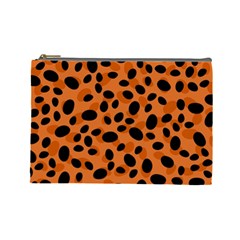 Orange Cheetah Animal Print Cosmetic Bag (large)